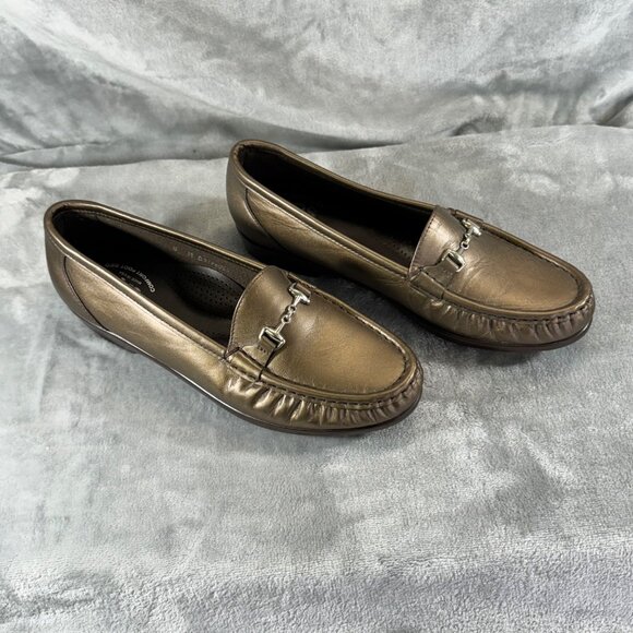 SAS womens shoes size 8M bronze all day comfort loafers slip on - Picture 2 of 16